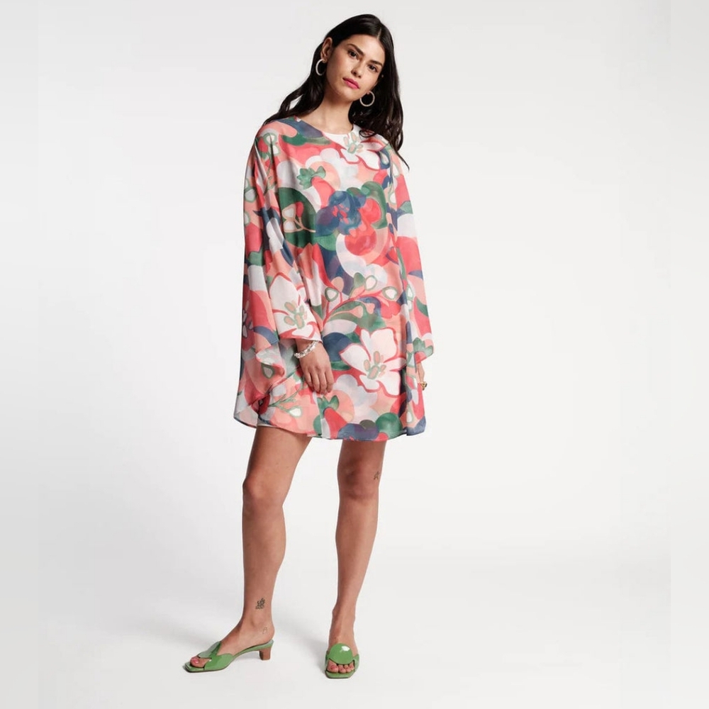 Frances Valentine Colorful Floral Mini Dress